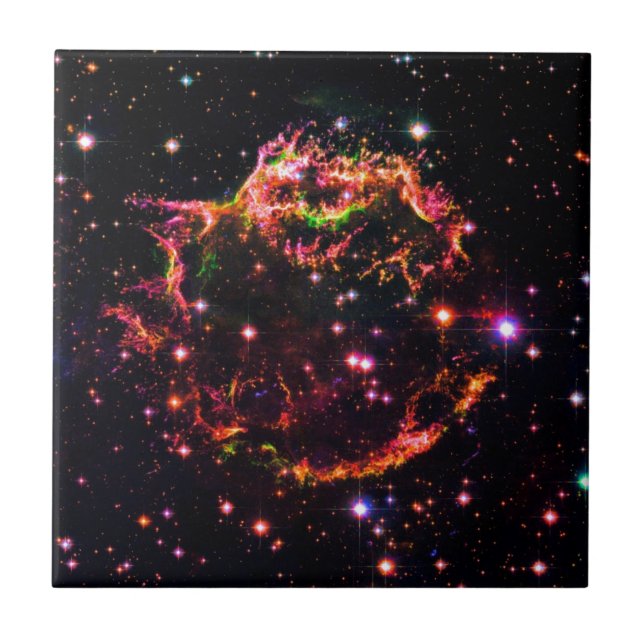 Azulejo De Cerâmica Nebulosa Remanescente de Supernova Cassiopeia A Fo (Frente)