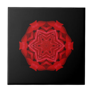 Azulejo De Cerâmica Negra-escarlate vermelho-estrela preto