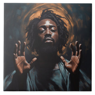 Azulejo De Cerâmica Negro Jesus Ele Me Tocou