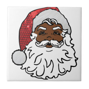 Azulejo De Cerâmica negro santa claus
