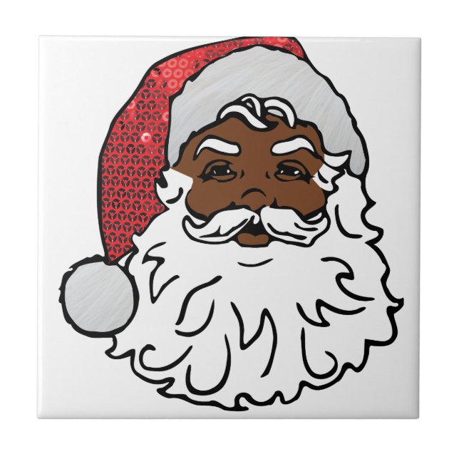 Azulejo De Cerâmica negro santa claus (Frente)