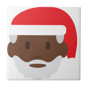 Azulejo De Cerâmica negro santa claus emoji