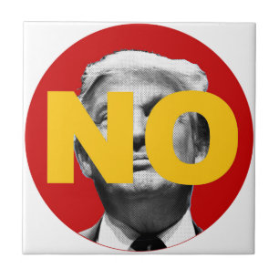 Azulejo De Cerâmica Nenhum Trump (Vermelho e Amarelo)