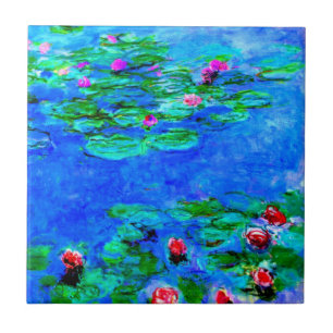 Azulejo De Cerâmica Nenúfares, Vermelhos, por Oscar-Claude Monet