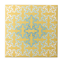 Azulejo De Cerâmica Neo Retro Dourado Étnico Floral Sanur Motifs