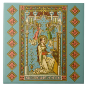 Azulejo De Cerâmica NeoGótico St. Cecília de Roma (BNG 02)