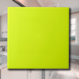 Azulejo De Cerâmica Neon Chartreuse Sólido Cor | Clássico | Elegante