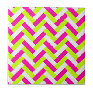 Azulejo De Cerâmica Néon Funky ziguezague tecido Chevron Andes