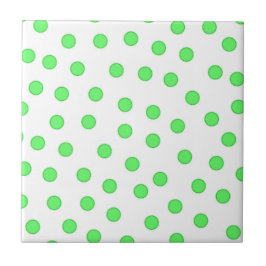 Azulejo De Cerâmica Neon Green Polkadot Patterno