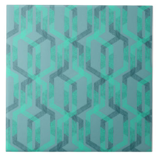 Azulejo De Cerâmica Neon turquoise pattern on grey background.