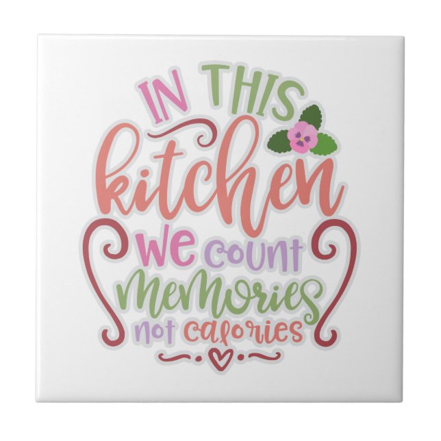 Azulejo De Cerâmica Nesta Cozinha Contamos Memórias Não Calorias (Frente)