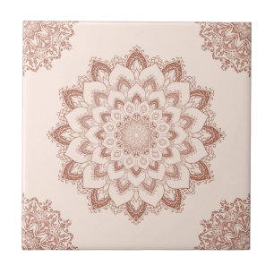 Azulejo De Cerâmica Nêutron Moderno de Ênfase Boho Chic Mandala