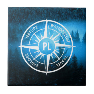 Azulejo De Cerâmica Névoa emblem monograma em estrela de pântano