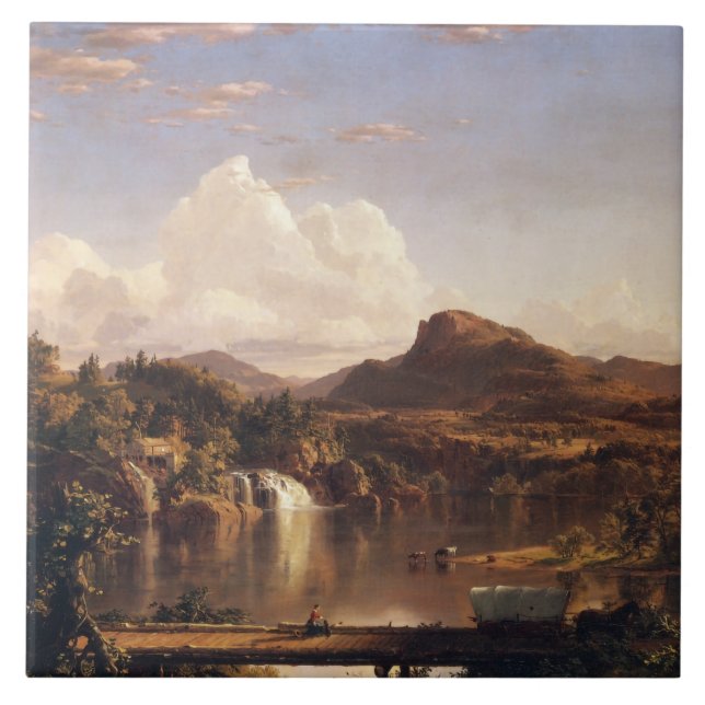 Azulejo De Cerâmica New England Scenery Frederic Edwin Church (Frente)