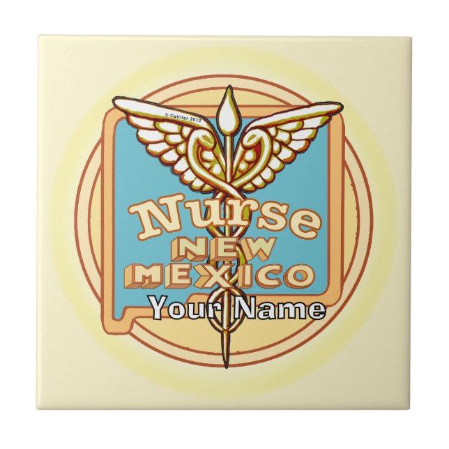 Azulejo De Cerâmica New Mexico Nurse Caduceus Tile (Frente)
