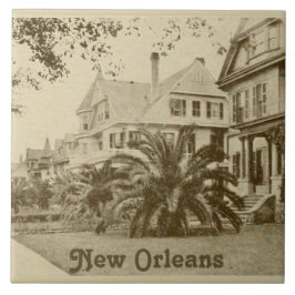 Azulejo De Cerâmica New Orleans Garden District House Antique Vintage