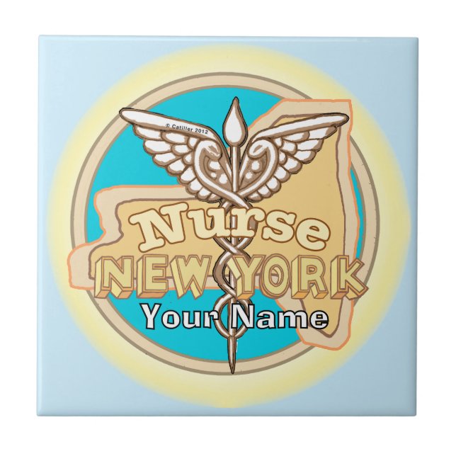 Azulejo De Cerâmica New York Nurse Caduceus Tile (Frente)