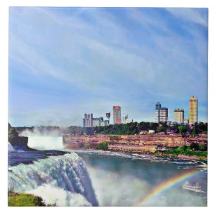 Azulejo De Cerâmica Niagara Falls NY - Sob o arco-íris