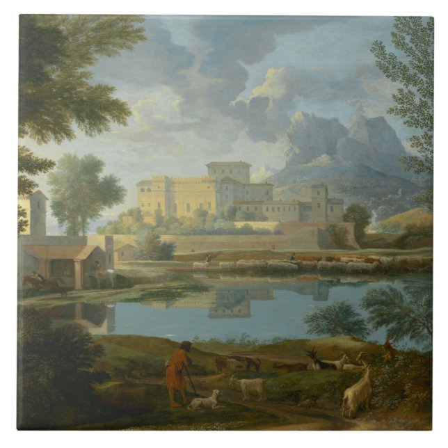Azulejo De Cerâmica Nicolas Poussin - Paisagem com Calma (Frente)