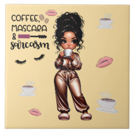 Azulejo De Cerâmica Nicole Coffee & Mascara Cerâmica Azulejo