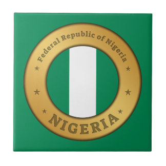 Azulejo De Cerâmica Nigeria Flag Badge