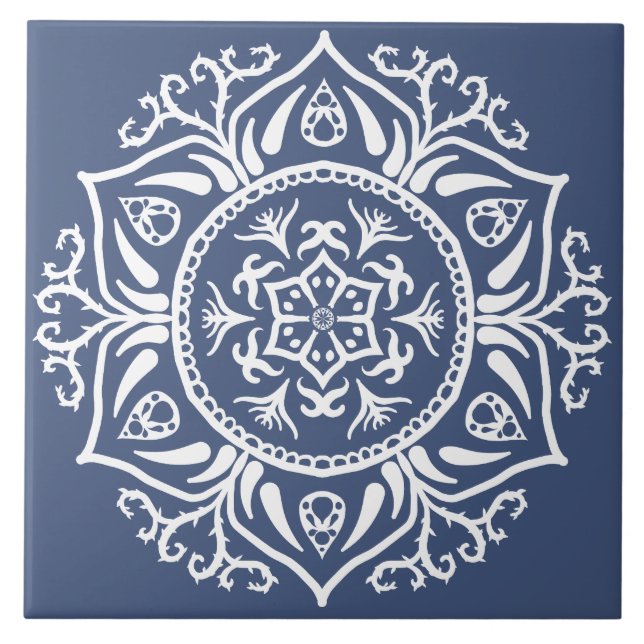 Azulejo De Cerâmica Night Mandala (Frente)