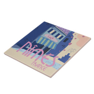 Azulejo De Cerâmica Nîmes France poster de viagens.