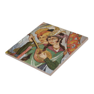 Azulejo De Cerâmica Ninfa persa com setar