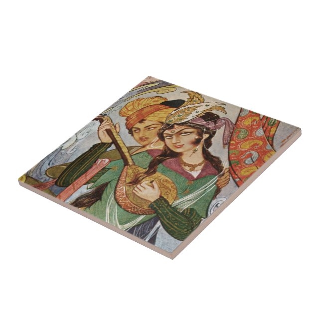 Azulejo De Cerâmica Ninfa persa com setar (Lateral)