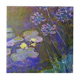 Azulejo De Cerâmica Ninféias Agapanthus Claude Monet