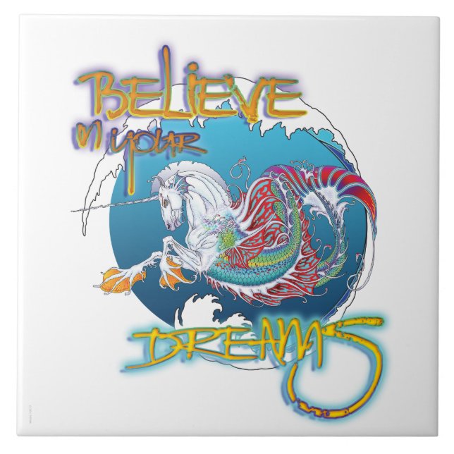 Azulejo De Cerâmica Ninho 2017 do vison Hippicorn 6" palavras do (Frente)