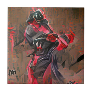 Azulejo De Cerâmica Ninja Death Graphics abstrato art