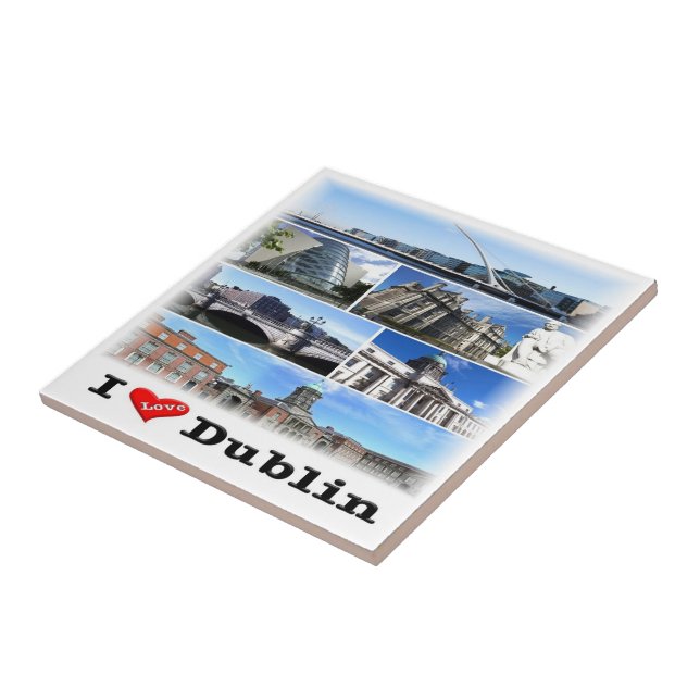 Azulejo De Cerâmica NIR011 DUBLIN "I LOVE", Irlanda Norte, (Lateral)