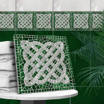 Azulejo De Cerâmica Nó celta do mosaico - mármore verde e pérola<br><div class="desc">Nó celta do mosaico - mármore verde e pérola</div>