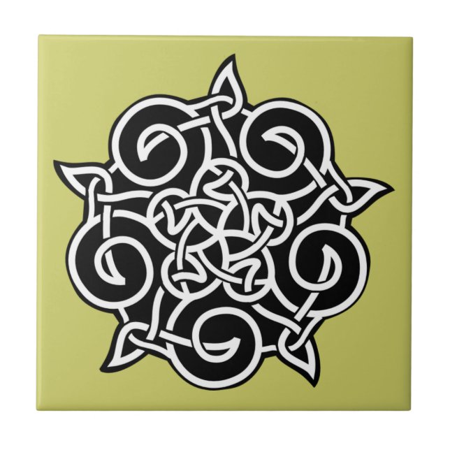 Azulejo De Cerâmica Nó Celular Preto E Branco (Frente)