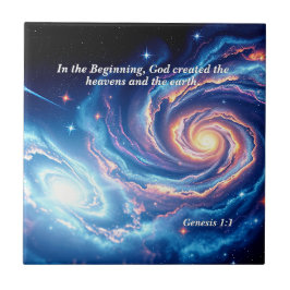 Azulejo De Cerâmica No começo, Deus e Criação Verso