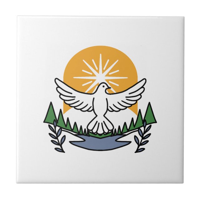 Azulejo De Cerâmica No espírito de Deus que levanta - fé e liberdade (Frente)