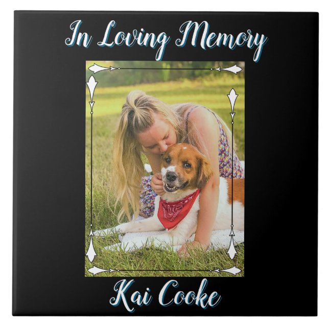 Azulejo De Cerâmica No Loving Memory Custom Name Photo (Frente)