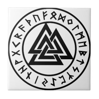 Azulejo De Cerâmica Nó pagão Valknut de Odins dos símbolos