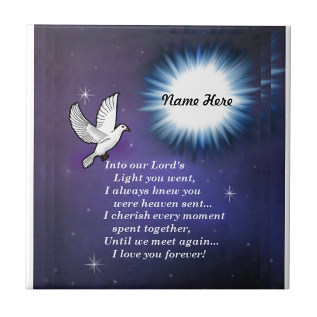 Azulejo De Cerâmica No pássaro claro (Frente)