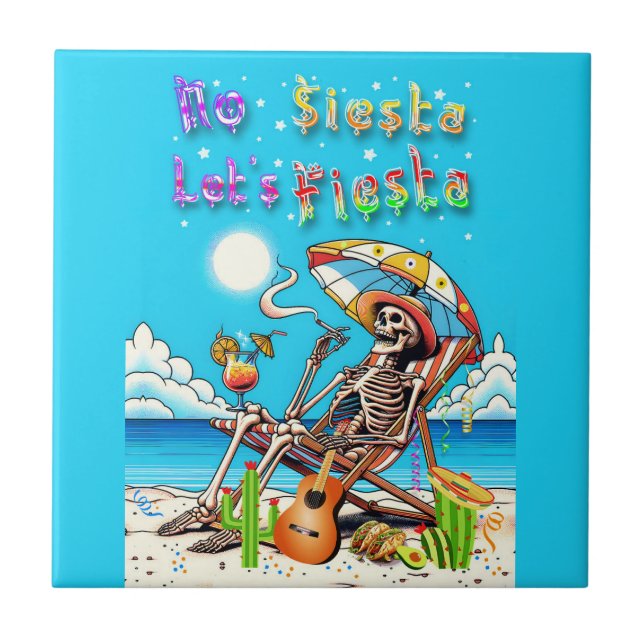 Azulejo De Cerâmica No Siesta Vamos Fiesta (Frente)