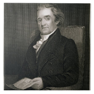 Azulejo De Cerâmica Noah Webster (1758-1843) gravado por Frederick W.