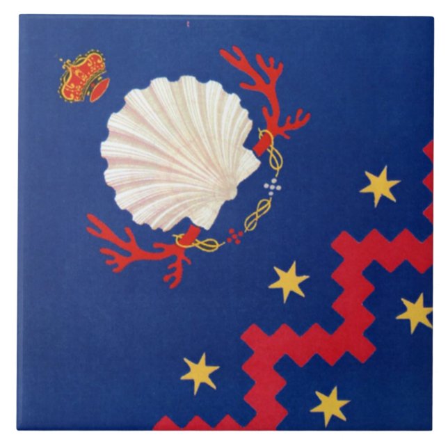 Azulejo De Cerâmica Nobile Contrada del Nicchio (Seashell) Palio (Frente)