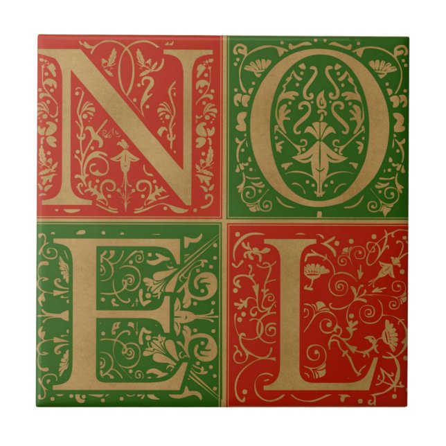Azulejo De Cerâmica Noel Retro Decorative Holiday (Frente)