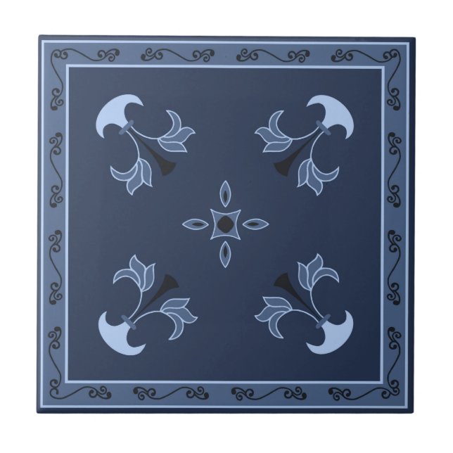 Azulejo De Cerâmica Noite Azul (Frente)