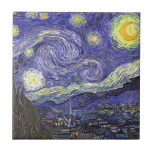 Azulejo De Cerâmica Noite Estrelada por Vincent van Gogh