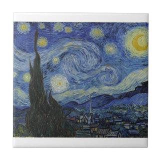 Azulejo De Cerâmica Noite estrelado de Van Gogh
