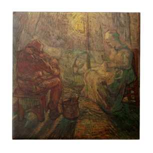 Azulejo De Cerâmica Noite - O Vigia de Vincent van Gogh