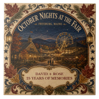Azulejo De Cerâmica Noites de Outubro Personalizadas Fryeburg Fair Mai