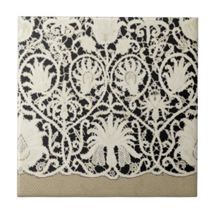 Azulejo De Cerâmica Noiva Antiga Renda Linho Branco Clássico Bonito